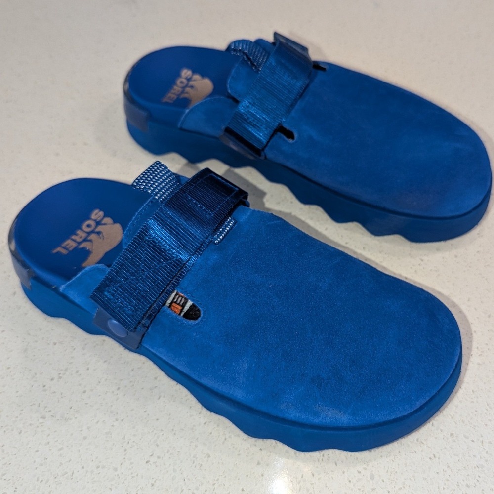Sorel Ona Rmx Mule Electric Blue Suede SlipOn Platform Clog 8.5 Comfort Gorpcore - Picture 6 of 12